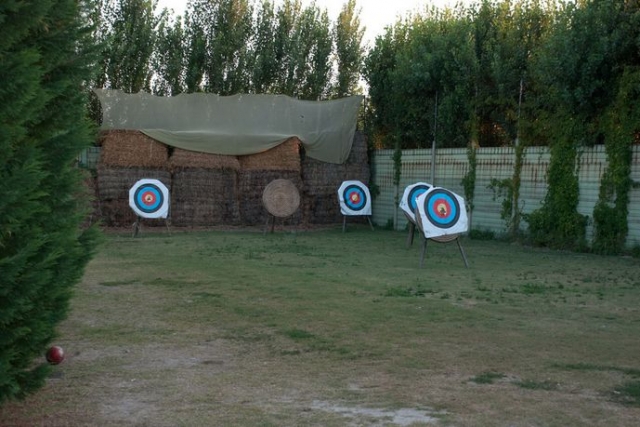 dinas de jalo con arco a lo lejos